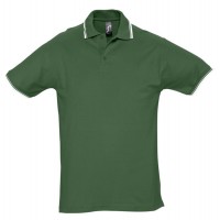 Рубашка поло мужская с контрастной отделкой PRACTICE 270, зеленый/белый, размер L