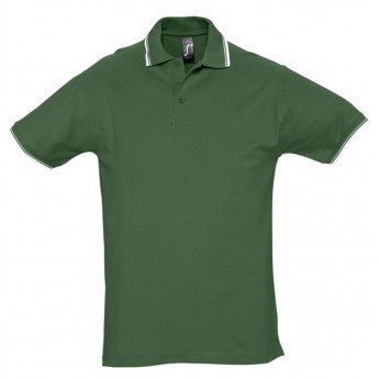 Купить Рубашка поло мужская с контрастной отделкой PRACTICE 270, зеленый/белый, размер XXL