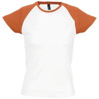 Футболка женская MILKY 150 белая с оранжевым, размер L