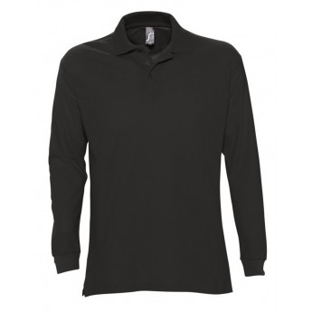 Купить Рубашка поло мужская с длинным рукавом STAR 170, черная, размер XXL