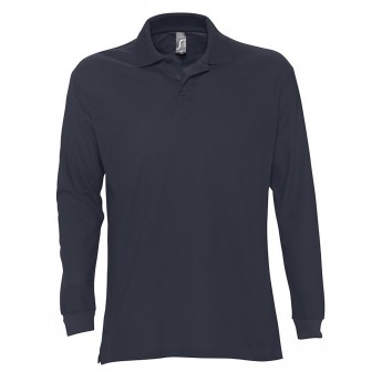 Купить Рубашка поло мужская с длинным рукавом STAR 170 темно-синяя, размер M