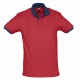 Рубашка поло Prince 190, красная с темно-синим, размер XXL