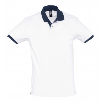 Купить Рубашка поло Prince 190 белая с темно-синим , размер L