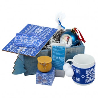 Купить Подарочный новогодний набор «Праздничное чаепитие», синий