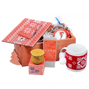 Купить Подарочный новогодний набор «Праздничное чаепитие», красный
