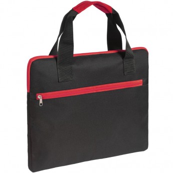 Купить Конференц-сумка Unit Сontour, черная с красной отделкой