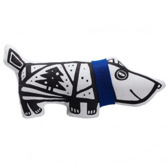 Купить Игрушка «Собака в шарфе», большая, белая с синим