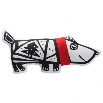 Купить Игрушка «Собака в шарфе», большая, белая с красным