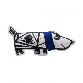 Купить Игрушка «Собака в шарфе», малая, белая с синим