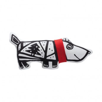 Купить Игрушка «Собака в шарфе», малая, белая с красным