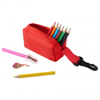Купить Набор Hobby с цветными карандашами и точилкой, красный