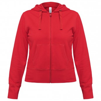 Купить Толстовка женская Hooded Full Zip красная, размер XL