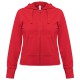 Толстовка женская Hooded Full Zip красная, размер XL