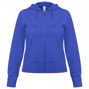 Купить Толстовка женская Hooded Full Zip ярко-синяя, размер L