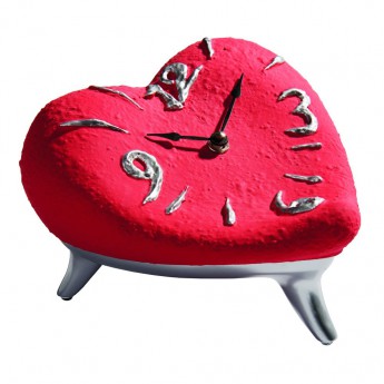 Купить Часы «Сердце», красно-серебристые