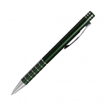 Купить Шариковая ручка, Scotland, нажимной мех-м,корпус-алюминий, зеленый, матовый/отд-гравировка хром.клетка