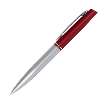 Купить Шариковая ручка, Maestro, поворотный мех-м,корпус-алюминий, матовый, отд-хром, кольцо, бургунди/серый