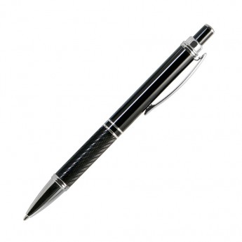 Купить Шариковая ручка, Crocus, алюминий,покрытие черный, отделка - гравировка, хром. детали