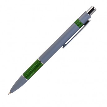 Купить Шариковая ручка, Colibri, нажимной мех-м,корпус-алюминий,отд.-цветная гравир., серый/зеленый