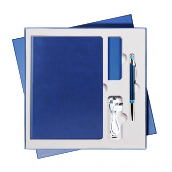 Купить Подарочный набор Portobello/Latte синий-голубой (Ежедневник недат А5, Ручка, Power Bank)