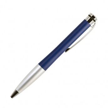 Купить Шариковая ручка, Megapolis, корпус- латунь, покрытие мат. синий лак, отделка - мат. серебро