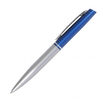 Купить Шариковая ручка, Maestro, поворотный мех-м,корпус-алюминий, матовый, отд-хром, синий/серый