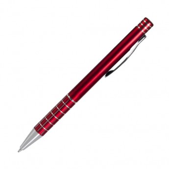 Купить Шариковая ручка, Scotland, нажимной мех-м,корпус-алюминий, красный, матовый/отд-гравировка хром.клетка