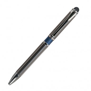 Купить Шариковая ручка, iP, наж. мех-м, корпус- металл, синий, сил. стилус