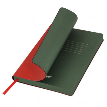 Купить Ежедневник недатированный, Portobello Trend, River side, 145х210, 256 стр, красный/зеленый (стикер, б/ленты) срез т.-зел
