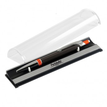 Купить Шариковая ручка, Bali, корпус-алюминий, покрытие коричневый/оранжевый, отделка - хром. детали, в упаковке с логотипом
