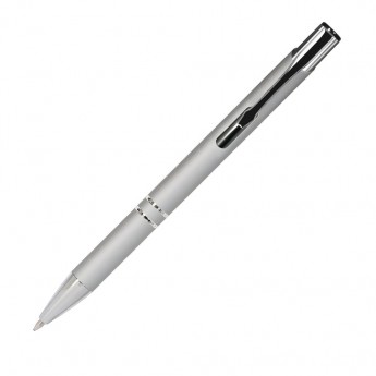 Купить Шариковая ручка, Alpha, нажимной мех-м,корпус-алюминий,отд.-хром,покрытие-soft touch, серебряный, для зеркальной лазерной гравировки