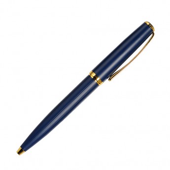 Купить Шариковая ручка, Opera, поворотный мех-м, синий матовый, отделка позолота