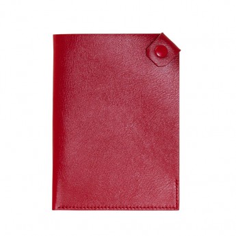 Купить Чехол для паспорта PURE 140*90 мм., застежка на кнопке, натуральная кожа (фактурная), красный
