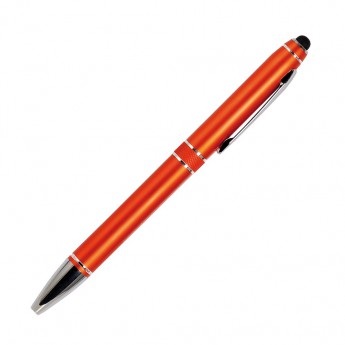Купить Шариковая ручка, iP2, поворотный мех-м, оранжевый матовый, отделка хром, силиконовый стилус