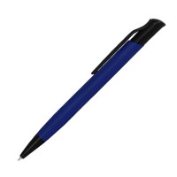 Шариковая ручка, Grunge, нажимной мех-м,корпус-алюминий, матовый, под зеркальную лазер.гравировку, отд.-детали с черным покрытием, синий