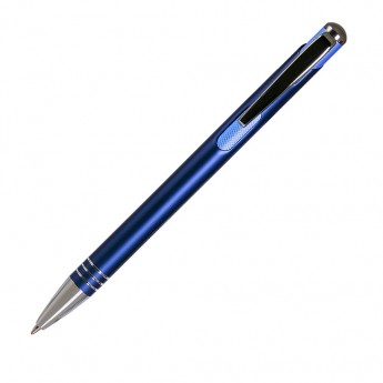 Купить Шариковая ручка, Bello, нажимной мех-м,корпус-алюминий,отд.-хром. гравир., синий