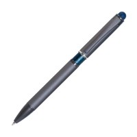 Шариковая ручка, IP Chameleon, цвет.база под лазерную гравировку, нажимной. мех-м, корпус-металл.,синий, сил. стилус