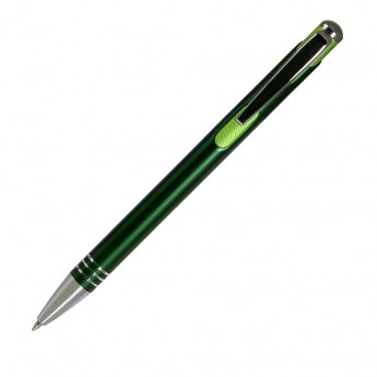 Купить Шариковая ручка, Bello, нажимной мех-м,корпус-алюминий,отд.-хром. гравир., зеленый