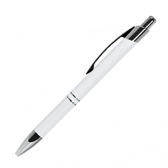 Купить Шариковая ручка, Portobello PROMO, нажимной мех-м,корпус-алюминий, белый лак/отд.-серебр.хромирование
