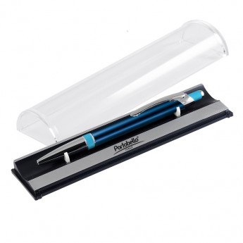 Купить Шариковая ручка, Bali, корпус-алюминий, покрытие синий/голубой, отделка - хром.детали, в упак,с лого