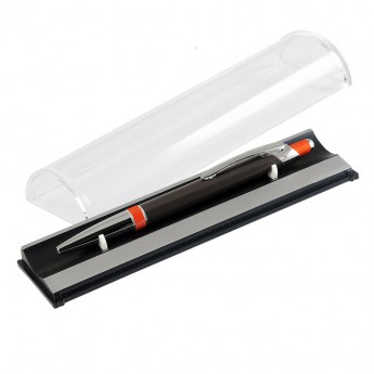Купить Шариковая ручка, Bali, корпус-алюминий, покрытие коричн/оранж, отделка - хром. детали, в упак
