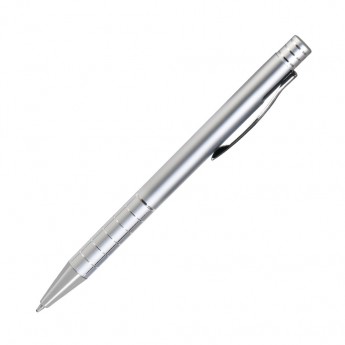 Купить Шариковая ручка, Scotland, нажимной мех-м,корпус-алюминий, серебряный, матовый/отд-гравировка хром.клетка