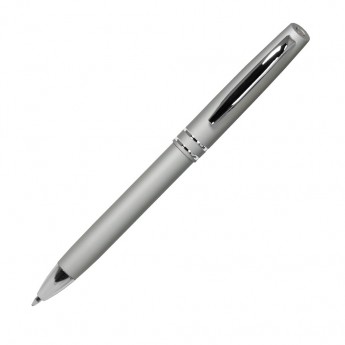 Купить Шариковая ручка, Consul, нажимной мех-м,корпус-алюминий,покрытие-soft touch,отд.-хром, для лазер гравировки, серебро