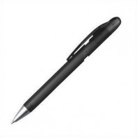 Ручка из пластика наконечник серебристый, полупрозрачный черный корпус