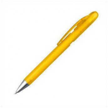 Купить Ручка из пластика наконечник серебристый, полупрозрачный желтый корпус