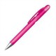 Ручка из пластика наконечник серебристый, полупрозрачный розовый корпус