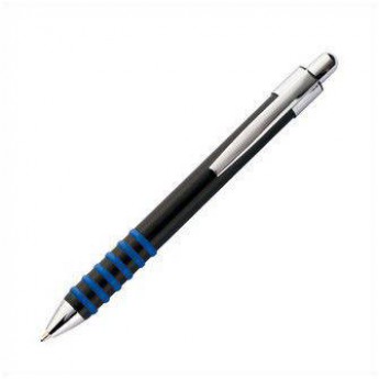 Купить Металлическая ручка, корпус черный с резиновыми кольцами голубого цвета