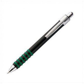 Купить Металлическая ручка, корпус черный с резиновыми кольцами зеленого цвета