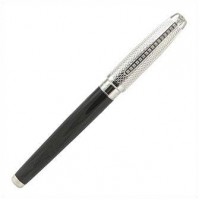 Ручка роллер PAX Monarch Platinum с камнями, черная