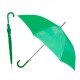 Зонт-трость с пластиковой изогнутой ручкой, полуавтомат, цвет ручки и купола зелёный 349 С